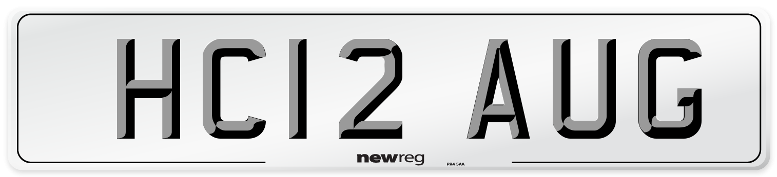 HC12 AUG Number Plate from New Reg
